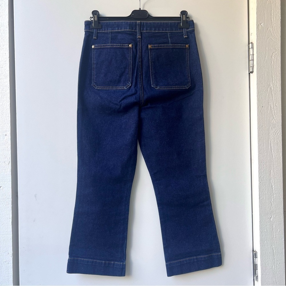 Khaite Raquel Patch Pocket Crop Flare Jeans - Dark Blue Wash - Size 31 - Picture 7 of 14